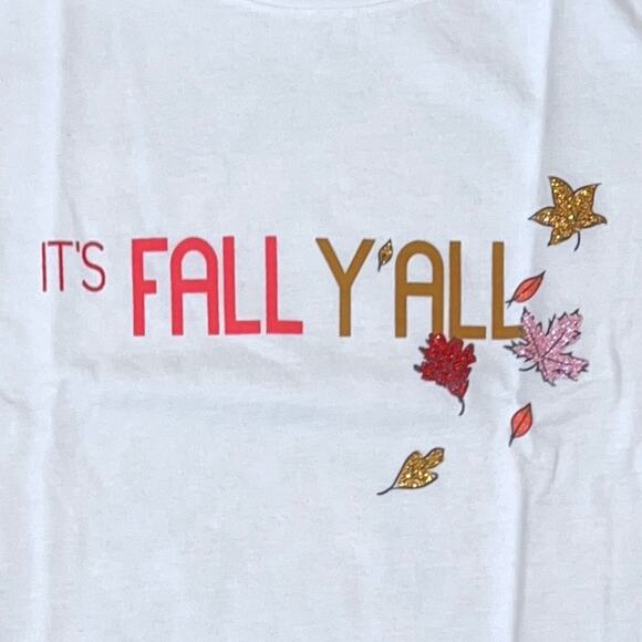 NWT J. Crew White "It's Fall Y'All" Everyday Crewneck Tee - Picture 5 of 12